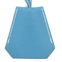 美品▼HERMES エルメス ラージクロシェット レザー マルジェラ期 キーリング ネックレス ブルージーン □F刻印 フランス製 メンズ レディースのサムネイル