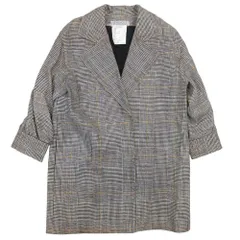 美品 GIVENCHY ジバンシィ vintage グレンチェックジャケット リネン チェスターコート オーバーサイズ アウター 36 グレー レディース 古着 中古 USEDのサムネイル