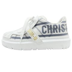 DIOR-ID スニーカー ホワイト ネイビー 23.5 23.0 dior - メルカリ