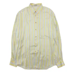 Gianni Versace ジャンニヴェルサーチ 80s 90s vintage ストライプ シルク100％ ボタンダウン シャツ トップス 50 黄 イエロー メンズ 古着 中古 USEDのサムネイル