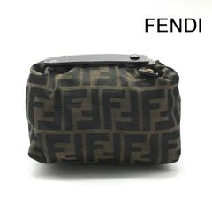【美品】FENDI ポーチ ズッカ キャンバス ブラウン セカンドバッグ レザー 良品 FENDI フェンディ ズッカ キャンバス レザー ヴィンテージ ミニ