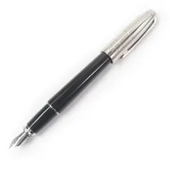 良品□Dupont デュポン フィデリオ ペン先14K Fニブ キャップ式 万年筆 ペン  ステーショナリー ブラック シルバー フランス製 メンズのサムネイル