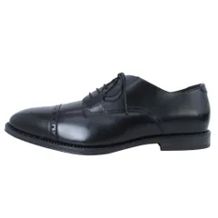 新品同様 JIMMY CHOO ジミーチュウ ストレートチップ ドレスシューズ ダービー 本革 キャップトゥ 革靴 40/27.0 黒 ブラック メンズ レディース 古着 中古 USEDのサムネイル