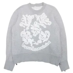 良品 Sacai サカイ 刺繍 エンブロイダリー スウェット プルオーバー トップス サイドファスナー コットン 1 グレー レディース 古着 中古 USEDのサムネイル