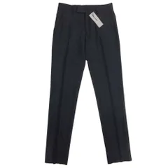 未使用 DIOR HOMME ディオール・オム ウールモヘア トラウザーパンツ センタープレス ノータック スラックス 46 紺 ネイビー メンズ 古着 中古 USEDのサムネイル