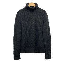 MONCLER 編みジップアップセーター 黒 ダウン - メルカリ