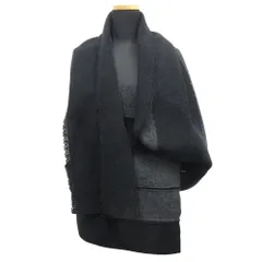 美品 05Aw tricot COMME des GARCONS トリココムデギャルソン ストール ショール 変形 レース TP-T052 黒 ブラック グレー レディース 古着 中古 USEDのサムネイル
