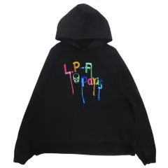 美品 LUCIEN PELLAT FINET ルシアンペラフィネ プルオーバー パーカー スウェット ロゴ 刺繍 YMP-1288U サイズL 黒 ブラック メンズ 古着 中古 USEDのサムネイル