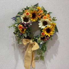 紅花リース 約27cm 黄色タイプ ドライフラワーリース 季節限定のお花