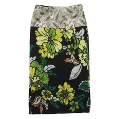 美品 DRIES VAN NOTEN ドリスヴァンノッテン 18ss ジャガード 花柄 ミモレスカート セミタイト 34 ブラック メタリック レディース 古着 中古 USEDのサムネイル