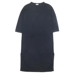 美品 DEMYLEE デミリー カシミヤ ニット ロングワンピース 長袖 マキシ丈 フレア スリット XS 紺 ネイビー レディース 古着 中古 USEDのサムネイル