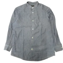 良品 Ermenegildo Zegna エルメネジルドゼニア バンドカラー シャンブレー シャツ カットソー L インディゴ メンズ 古着 中古 USEDのサムネイル