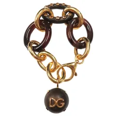 新品同様 DOLCE&GABBANA ドルチェアンドガッバーナ シックチェーン ブレスレット DGロゴ べっ甲柄 アクセサリー ゴールド メンズ レディース 古着 中古 USEDのサムネイル