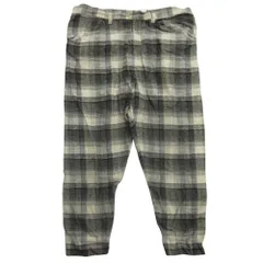 美品 14ss SUNSEA サンシー リネン シルク オンブレチェック パンツ スラックス サイズ1 グレー アイボリー メンズ 古着 中古 USEDのサムネイル