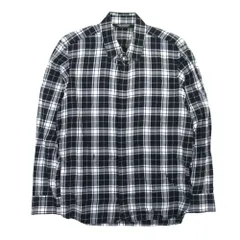 美品 NEIL BARRETT ニールバレット LOOSE FIT チェック柄 シャツ 長袖 トップス カットソー ピアスデザイン XS ブラック ホワイト メンズ 古着 中古 USEDのサムネイル