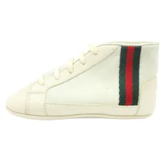 美品 GUCCI グッチ ファーストシューズ スニーカー 靴 シェリーライン 183505 サイズ19 約11cm 白 ホワイト キッズ 古着 中古 USEDのサムネイル