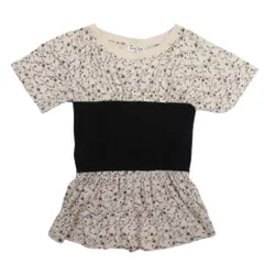 未使用 18ss AALTO アールト リバティプリント ビスチェ レイヤード風 トップス 半袖 Tシャツ カットソー 36 ベージュ ブラック レディース 古着 中古 USEDのサムネイル