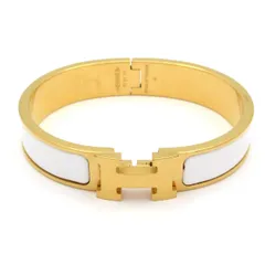 HERMES(エルメス) バングル美品  クリックH 白×ゴールドのサムネイル