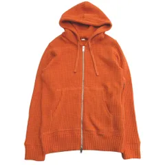 美品 Seagreen シーグリーン 21ss BIG WAFFLE hoodie ビッグワッフル フーディ パーカー ニット ジップアップ 03 オレンジ メンズ 古着 中古 USEDのサムネイル