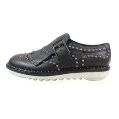 美品 DOLCE&GABBANA ドルチェアンドガッバーナ シングルモンク スタッズ タッセル レザーシューズ 靴 7.5 ブラック メンズ 古着 中古 USEDのサムネイル