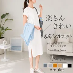 半袖ロングTシャツワンピース 夏トップス 半袖 デイリー ラフ マキシ シャツ 着回し オフィス カジュアル シンプル 体型カバー 軽やか スリットのサムネイル