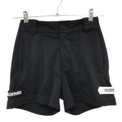 超美品】ハチヤーズ ショートパンツ 黒×白 裾ロゴ ストレッチ