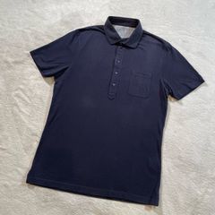 J6442 美品 ブルネロクチネリ 鹿の子ポロシャツ ネイビー S - メルカリ