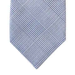 美品 AD56 MILANO AD56 ミラノ チェック シルク ネクタイ レギュラータイ スーツ ビジネス パーティ ブルー メンズ 古着 中古 USEDのサムネイル