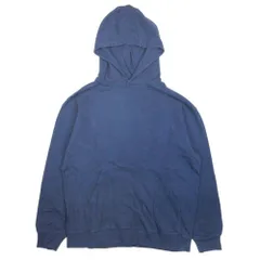 美品 DENHAM デンハム ロゴ刺繍 パーカー フーディー スウェット プルオーバー トップス 裏毛 コットン XL 紺 ネイビー メンズ 古着 中古 USEDのサムネイル