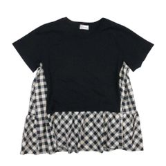 ドゥロワー コットンナイロン M.SUMMER ブロックチェック フレアニット
