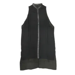 新品同様 bajra バジュラ シアー素材 ノースリーブ ロングシャツ チュニック ワンピース ドレス シフォン 0 黒 ブラック レディース 古着 中古 USEDのサムネイル