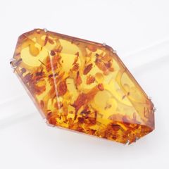 ロイヤルアンバー琥珀 帯留め 楕円形 コハク x14 - メルカリ