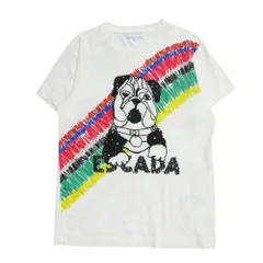 美品 ESCADA エスカーダ スパンコール 刺繍 プリント Tシャツ カットソー 半袖 5029506 サイズXS 白 ホワイト レディース 古着 中古 USEDのサムネイル