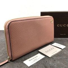 GUCCI インターロッキング　ロングウォレット　オーキッドピンク 未使用 GUCCI 449347 インターロッキングG ジップウォレット 112