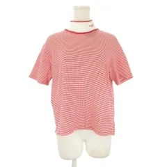 ランバン LANVIN SPORTS カットソー シャツ ゴルフ 40 赤 レッド ボーダー柄 半袖 ハイネック /CK41 ■ECC005のサムネイル