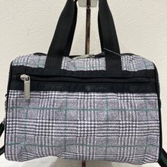 LeSportsac ボストンバッグ 千鳥格子柄 2way ポーチ付き - メルカリ