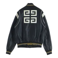 GIVENCHY (ジバンシィ) 4G MONOGRAM LAMBSKIN LEATHER VARSITY JACKET モノグラム ラムスキンレザーバーシティジャケット ブラック/ホワイト BM008M602Jのサムネイル