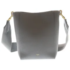 CELINE (セリーヌ) サングル バケット ショルダーバッグ スモール グレー レザーのサムネイル