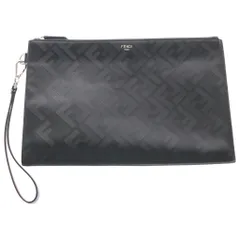 FENDI (フェンディ) シャドー フラット スリム クラッチ セカンドバッグ FF柄 クラッチバッグ ケース ポーチ ブラック レザー 7N0132 シルバー金具のサムネイル
