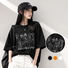 オーバーサイズ Tシャツ レディース ビッグT 韓国風 カジュアル 夏服