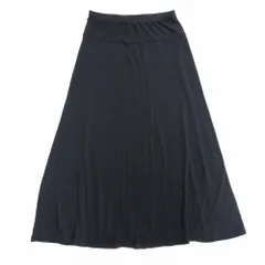 良品 agnes b. アニエスベー ロング スカート フレア ウエストゴム イージー 無地 ナイロン ブラック レディース 古着 中古 USEDのサムネイル