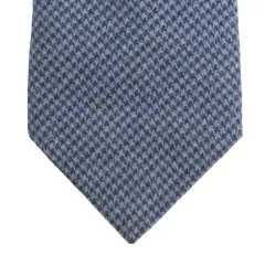 美品 AD56 MILANO AD56 ミラノ 千鳥柄 コットン  ネクタイ レギュラータイ スーツ ビジネス パーティ ライトブルー/ブラック メンズ 古着 中古 USEDのサムネイル