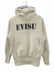 エヴィス EVISU スウェットパーカー ステンシル ロゴプリント グレー 38のサムネイル