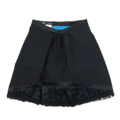 良品 11aw Dsquared2 ディースクエアード バックリボン モヘヤ シルク レース ひざ丈 セミタイト スカート 40 ブラック レディース 古着 中古 USEDのサムネイル