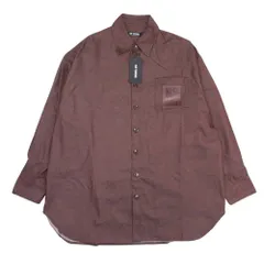美品 23ss RAF SIMONS ラフシモンズ Leather Patch オーバーサイズ デニム シャツ ロングスリーブ ロゴパッチ XS ブラウン メンズ 古着 中古 USEDのサムネイル