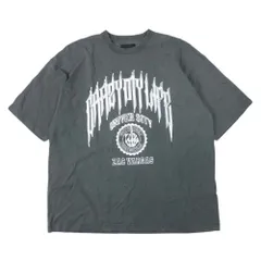 美品 ザックバルガス Z.VARGAS カレッジロゴプリント ダメージ加工 Tシャツ カットソー トップス USED加工 F チャコール グレー メンズ 古着 中古 USEDのサムネイル