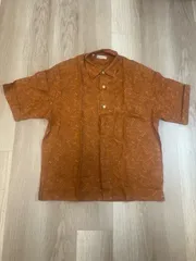 【226130】Ermenegildo Zegna エルメネジルド ゼニア  ペイズリー柄　半袖　シャツ　クリーニング済み　サイズM メンズ  ・ ブラウンのサムネイル