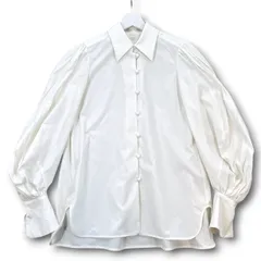 Mame Kurogouchi マメクロゴウチ Curved Pleated Shirt カーブドプリーツシャツ 長袖シャツ 袖プリーツ 白 ホワイト 1 レディース 通年 ゴーゴー古着セントラルパーク名古屋店 1 No.久2096のサムネイル