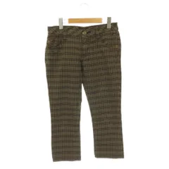 バーバリーブルーレーベル BURBERRY BLUE LABEL チェック クロップドパンツ ストレッチ 38 ブラウン /HK ■OS
