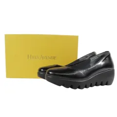 良品 HILLS AVENUE ヒルズアヴェニュー パンプス 13000 スリッポン 靴 シューズ ウェーブソール エナメル 21.5 黒 ブラック レディース 古着 中古 USED